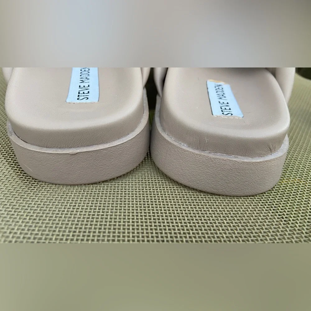 Gently-Worn Sz-8 Steve Madden Beige/Pink Chunky Sandals-No Scuffs/Stains/Flaws🙌 - Picture 10 of 16